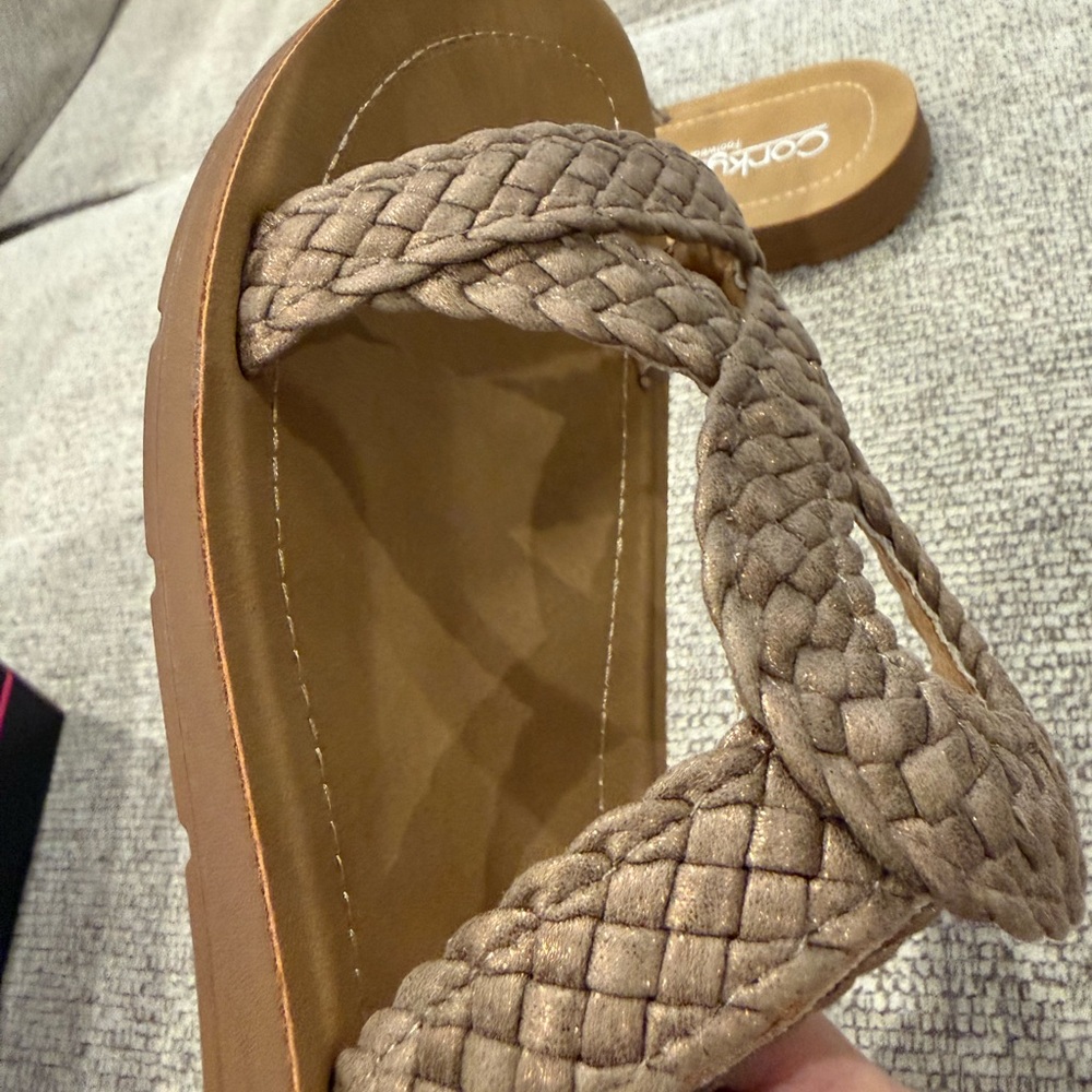 Corkys Braided Brown Sandals - Picture 2 of 4